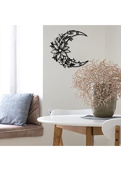 Ay Dekorasyon Duvar Sanat Boho Ay Duvar Ev Dekor Asılı Görünüm Duvar Dekor Metal Asılı Ay Dekor Çiçek Duvarı (Yurt Dışından) modelleri