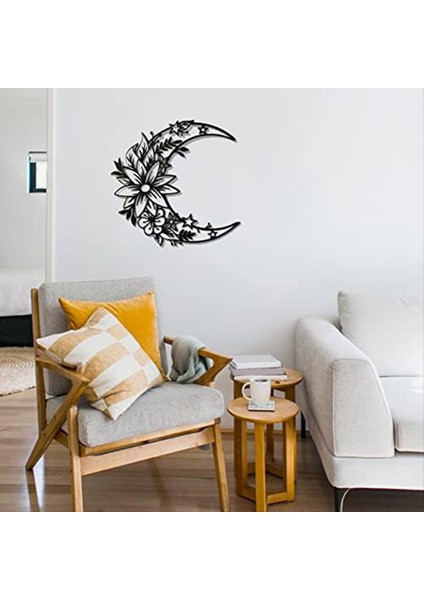 Ay Dekorasyon Duvar Sanat Boho Ay Duvar Ev Dekor Asılı Görünüm Duvar Dekor Metal Asılı Ay Dekor Çiçek Duvarı (Yurt Dışından) fırsatları