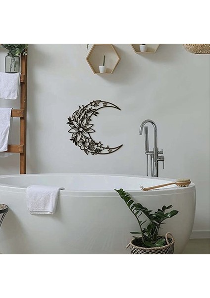 Ay Dekorasyon Duvar Sanat Boho Ay Duvar Ev Dekor Asılı Görünüm Duvar Dekor Metal Asılı Ay Dekor Çiçek Duvarı (Yurt Dışından) indirimleri
