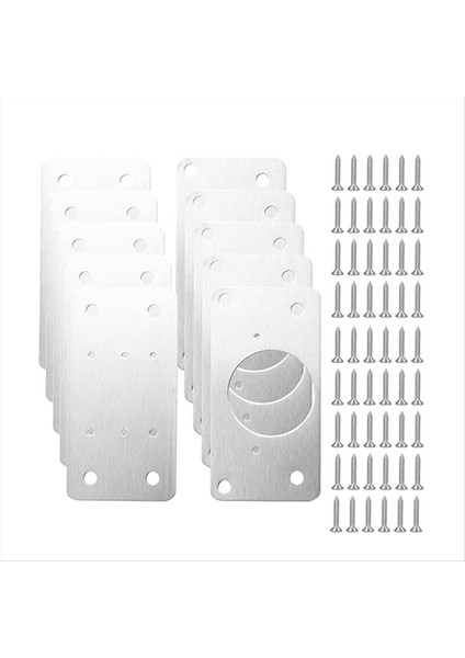 10 Çift Kapı Menteşe Onarımı Sabitleme Plakaları, Dolap Kapı Onarımı Takviye Montaj Plakaları, Menteşe Onarım Parçaları (Yurt Dışından)