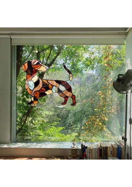 Dachshund Pencere Asılı Suncatcher Güneş Yakalayıcıları Kapalı Açık Pencere Dachshund Köpek Leke Cam Pencere Süsleme 9cm (Yurt Dışından) fırsatları