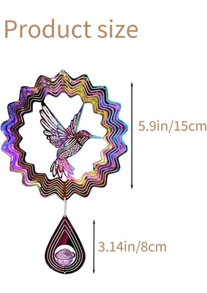 Kuş Rüzgar Spinner Asılı Bahçe Dekorasyonu 6 Inç Rüzgar Spinner Açık Paslanmaz Çelik Renkli Kuş (Yurt Dışından) modelleri