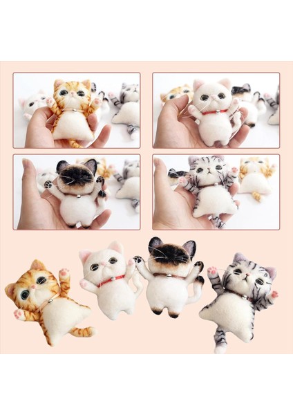 Iğne Keçe Kiti - Yeni Başlayanlar Için Keçi Kitleri Yetişkin, 4 Pc Dıy Kedi Broş Yün Keçe Kiti Öğretim, Yetişkinler Için (Yurt Dışından) fırsatları