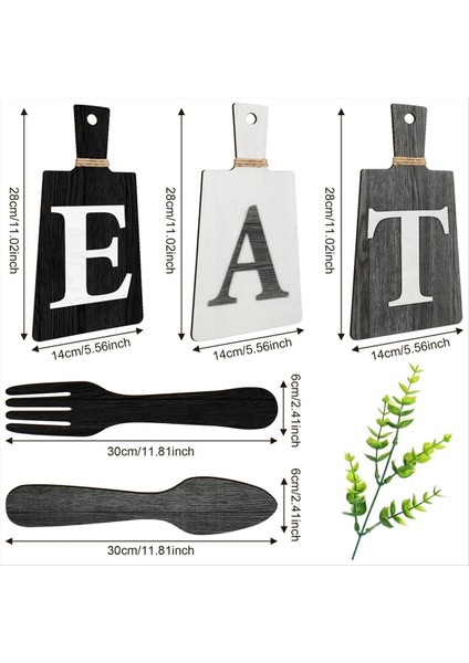 Kesme Tahtası Yemek Işareti Seti Asılı Sanat Mutfağı Yemek Işaret Çatal ve Kaşık Duvarı ve Mutfak Dekoru, B (Yurt Dışından) fiyatları