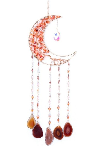 Agate Moon Dream Catchers ile Kristal 7 Çakra Rüya Catchers Renk Duvar Asma Odası Bahçe Dreamcatchers Dekor (Yurt Dışından)