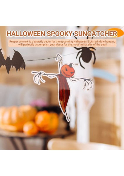 Cadılar Bayramı Spooky Suncatcher Pencere Panelleri Için Güneş Yakalayıcı, Benzersiz Ürkütücü Cadılar Bayramı Süs Dekorasyonları Ev B (Yurt Dışından) indirimleri