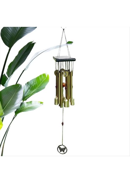 Dekoratif Rüzgar Çan 26 Inçler Ahşap Rüzgar Çanları Açık Rüzgar Çanları Melodi Sempati Bahçe Dekor Bakır Kelebek Derin (Yurt Dışından) modelleri