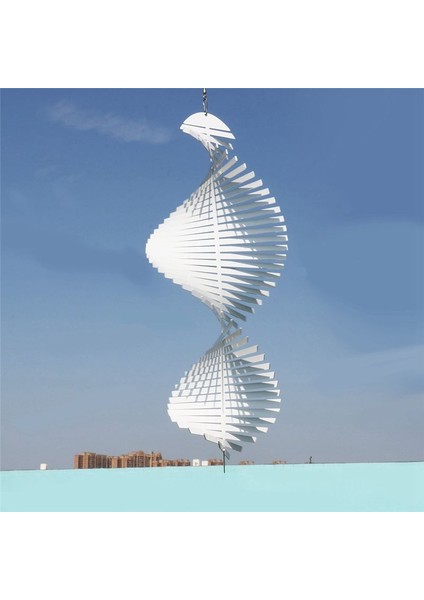 Kinetik Boş Süblimasyon Rüzgar Spinner 3D Spiral Rüzgar Chime Heykel Asılı Açık Kapalı Bahçe Dekor 10X25CM (Yurt Dışından)