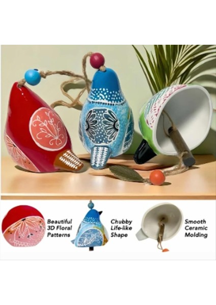 2pcs Kuş Şarkısı Bell Kuş Şarkısı Çan Rüzgar Chime Kuş Şarkısı Bell Bahçe Dekor Asma Rustik Rüzgar Zil Parçaları, A (Yurt Dışından) modelleri