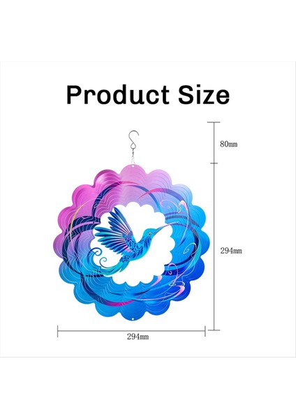 12 Inç Uçan Kuş Rüzgar Spinner Metal 3D Dönen Windchimes Lüks Sanat Bahçesi Döküm Dış Mekan Dekorasyon (Yurt Dışından) indirimleri