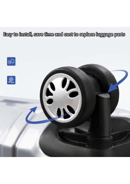8pcs Bagaj Tekerlekleri Değiştirme Kiti, Dia 2IN/50MM Kalınlığında 0.47IN/12MM Dirençli Kauçuk Sessiz Tekerlek Bavul B (Yurt Dışından) fırsatları