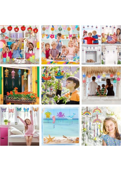 Çocuk Rüzgar Zil Süsleri Dıy Boyalı Doğum Günü Partisi Sanat Aktivitesi Dekorasyon Kolye, Deniz Hayvan Seti (Yurt Dışından) indirimleri