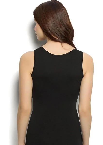 Kadın Tekli Siyah Modal Dantelli Geniş Askılı V Yaka Atlet indirimleri