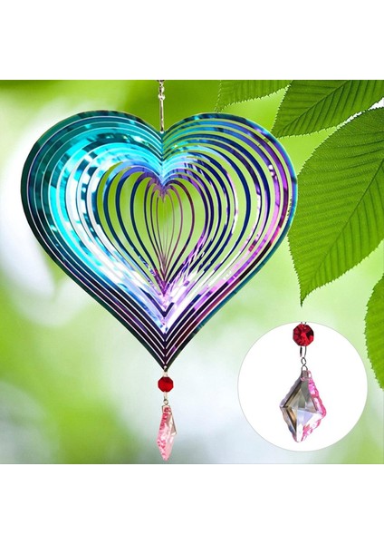 Rüzgar Spinner Açık Metal 3D Rüzgar Spinner Asılı Avlu Bahçe Dekor Hediyeleri Paslanmaz Çelik Kalp Desen Spinner (Yurt Dışından) fırsatları