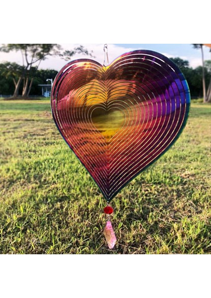 Rüzgar Spinner Açık Metal 3D Rüzgar Spinner Asılı Avlu Bahçe Dekor Hediyeleri Paslanmaz Çelik Kalp Desen Spinner (Yurt Dışından) indirimleri