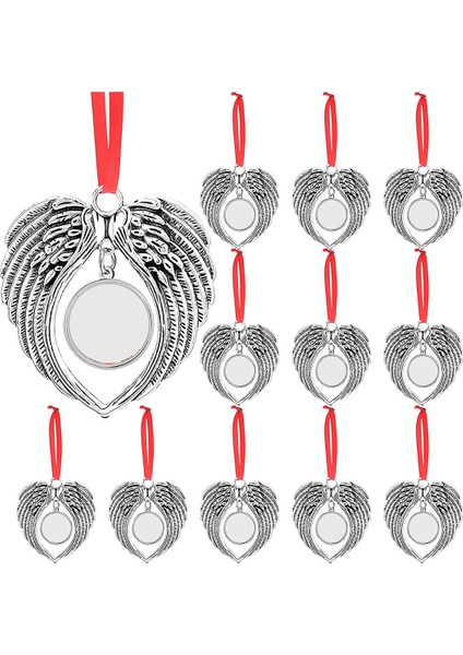 12PCS Melek Kanat Şekli Boş Sıcak Transfer Baskısı Süblimasyon Süslemesi Noel Ağacı Dekor Xmas Parti Için Dekorasyon (Yurt Dışından)