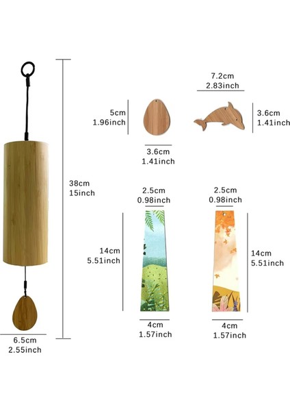 Bambu Rüzgar Çanları, Açık Bahçe Için 8 Tonlu Çubuklar, Veranda Ev Dekorasyonu - Rahatlama (Yurt Dışından) fiyatları