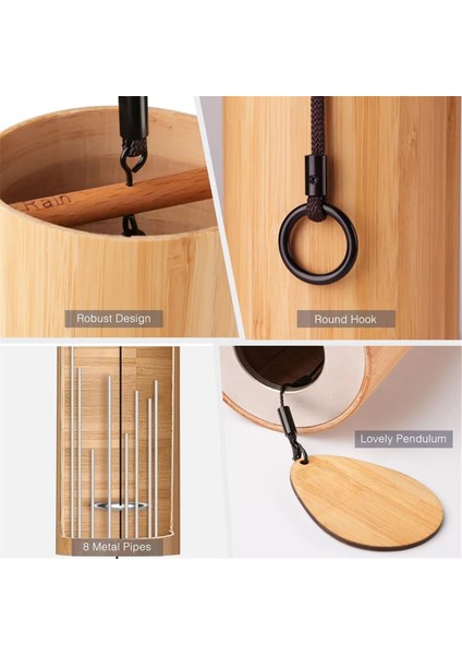 Bambu Rüzgar Çanları, Açık Bahçe Için 8 Tonlu Çubuklar, Veranda Ev Dekorasyonu - Rahatlama (Yurt Dışından) modelleri