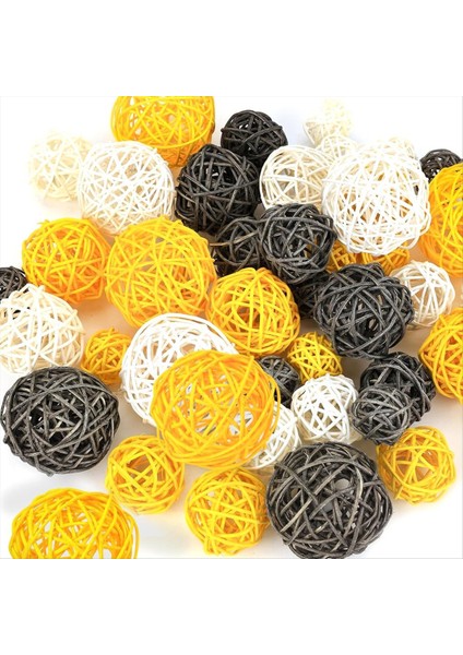 42PCS Rattan Topları, Kase Dolgular Hasır Toplar Dekoratif Küreler Küreler Vazo Dolgu Maddeleri Ev Düğün Masası Centerpieces (Yurt Dışından)