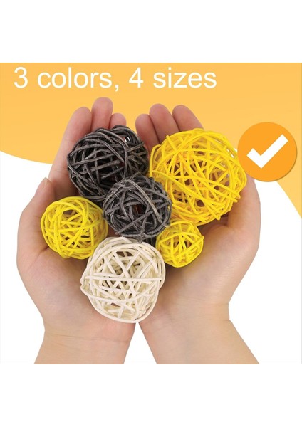 42PCS Rattan Topları, Kase Dolgular Hasır Toplar Dekoratif Küreler Küreler Vazo Dolgu Maddeleri Ev Düğün Masası Centerpieces (Yurt Dışından) fiyatları