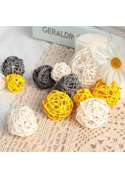 42PCS Rattan Topları, Kase Dolgular Hasır Toplar Dekoratif Küreler Küreler Vazo Dolgu Maddeleri Ev Düğün Masası Centerpieces (Yurt Dışından) modelleri