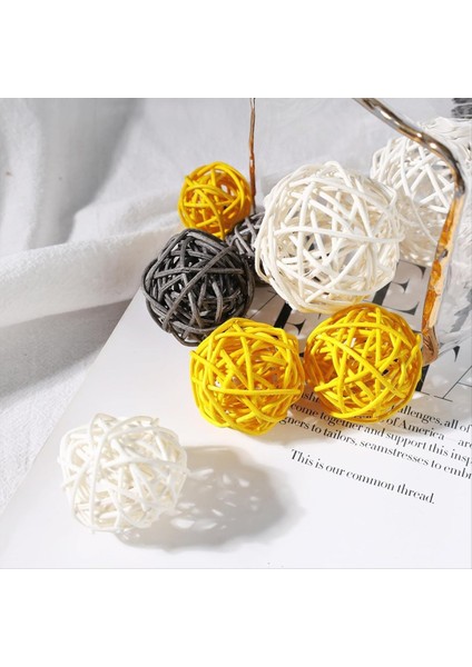 42PCS Rattan Topları, Kase Dolgular Hasır Toplar Dekoratif Küreler Küreler Vazo Dolgu Maddeleri Ev Düğün Masası Centerpieces (Yurt Dışından) indirimleri