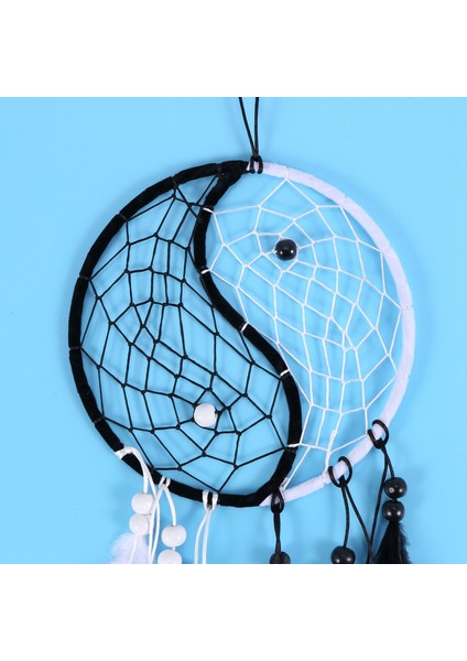 El Yapımı Yin Yang Rüya Catcher Dairesel Ağ Duvar Arabası Için Boncuklar Dekorasyon Süsleme El Sanat Hediyesi, Siyah Beyaz (Yurt Dışından) modelleri