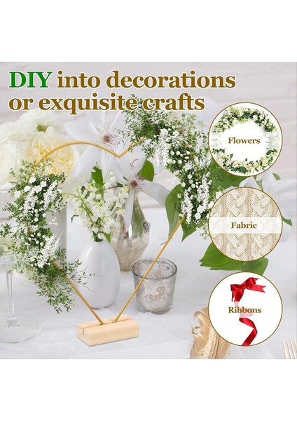 10PCS 10 Inç Metal Çiçek Çember Merkezi, Ahşap Taban, Kalp Şekli Yüzük Standı, Dekor Duvar Asma El Sanatları Için (Yurt Dışından) fırsatları