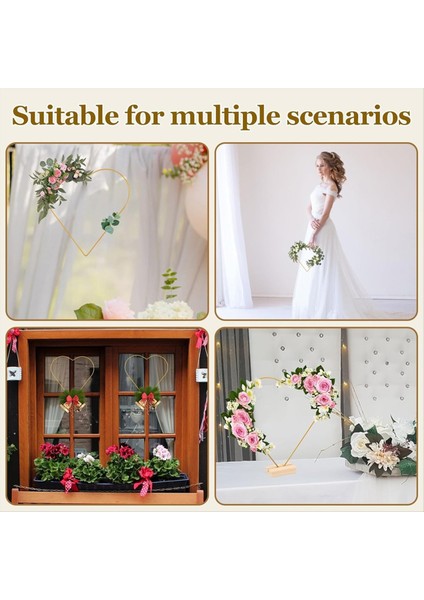 10PCS 10 Inç Metal Çiçek Çember Merkezi, Ahşap Taban, Kalp Şekli Yüzük Standı, Dekor Duvar Asma El Sanatları Için (Yurt Dışından) indirimleri