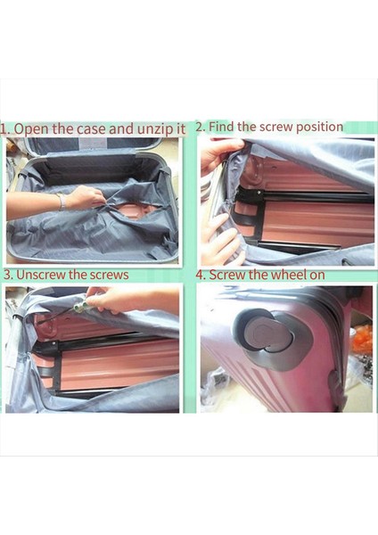 4pcs/set Yedek Bagaj Bavul Tekerlekleri Döner Evrensel Döner Tekerlek Siyah Çift Silindir Tekerlekler Açık (Yurt Dışından) fiyatları