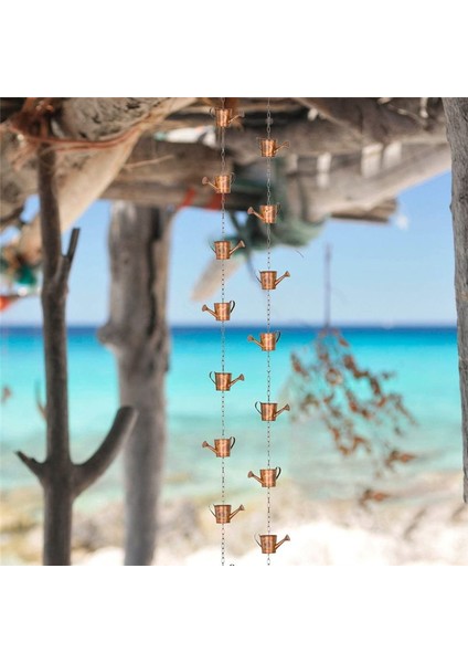 Çelik Yaprak Yağmur Zinciri, Anne Için Bahçe Hediyesi, Oluklar, Adaptör ile Iniş Borusu Için Yağmur Yakalayıcı, Kalın Çiçek Fincanları A (Yurt Dışından)