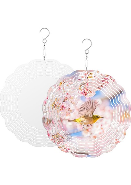 2 Adet Süblimasyon Rüzgar Spinner Boş, Kişiselleştirilmiş Fotoğraf Rüzgar Spinnerları Bahçe, 8 Inç 3D Metal Asılı Rüzgar Spinner (Yurt Dışından)