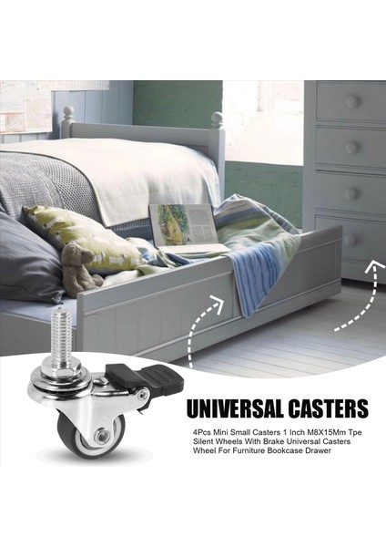 4pcs Mini Küçük Tekerlekler 1 Inç M8X15MM Tpe Sessiz Tekerlekler Fren Evrensel Tekerlekler Için Mobilya Için Tekerlekler Kitaplık Çekmecesi (Yurt Dışından) indirimleri