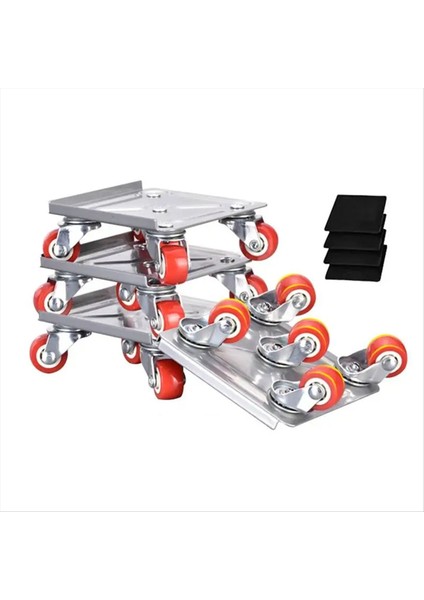 Ağır Mobilya Taşıcı 5 Tekerlekli Mobilya Dollaları Kilitli Tekerlekler Yüklenici Hareketli Araç Seti Anti-Skid Pad Ev (Yurt Dışından)