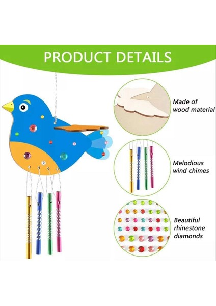 6 Paket 3D Kuş Rüzgar Zanaat Seti Çocuklar Için, Diy Boya ve Ahşap Hayvan El Sanatları Inşa Kızlar/erkekler Için Doğum Günü Hediyeleri Set (Yurt Dışından) fırsatları