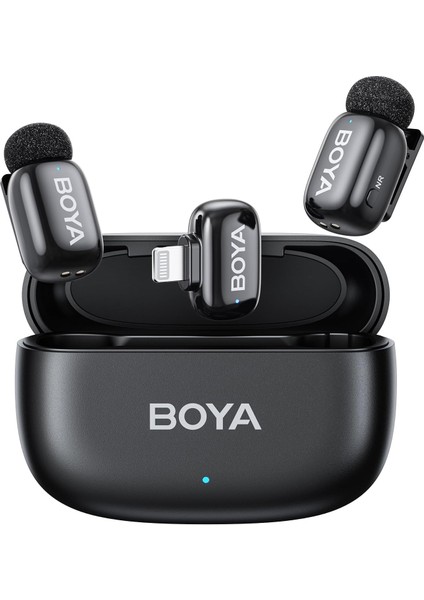 Mini-15 (2tx+1rx+Cc) Iphone-Ipad Için Gürültü Engelleyicili Kablosuz Yaka Mikrofonu Lightning Device