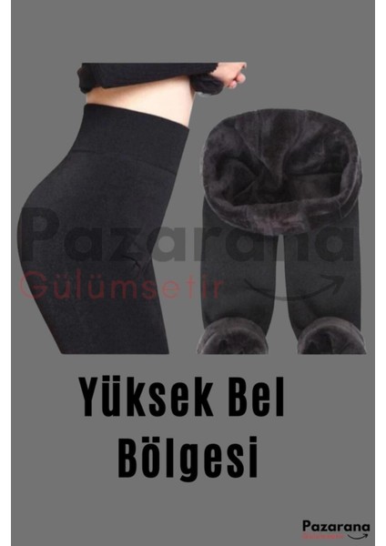 Kadın Siyah Içi Peluşlu Kışlık Termal Tayt Içlik Tayt Pantolon Tayt Koşu Taytı