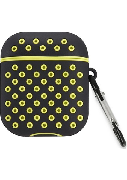 Airpods 2 (2.nesil) Spor Delikli Kılıf - Siyah-Sarı