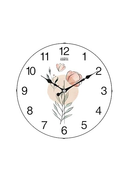 Emores 36 cm Gerçek Cam Sessiz Mekanizma Duvar Saati