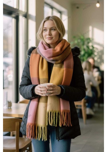 Kareli Puffy Yumuşak Dokulu Atkı ( BC-1237 )