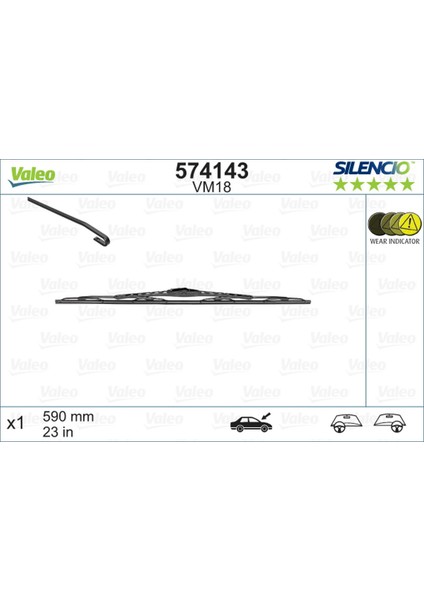 Techmrt Silecek Silencio 60 cm X1 VM18 Renault Toyota Volvo Subaru Pejo Vw Opel Bmw Kia Fiat Swf 116148