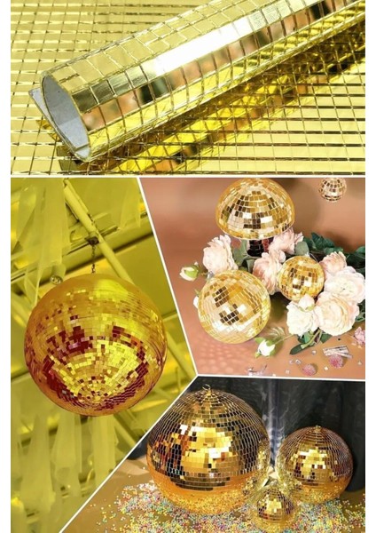 Kare Gold Cam Mozaik Fayans Çıkartmaları El Işi Kare Cam Fayans Kendinden Yapışkanl Aynalı