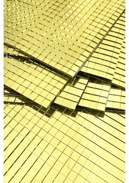 Kare Gold Cam Mozaik Fayans Çıkartmaları El Işi Kare Cam Fayans Kendinden Yapışkanl Aynalı