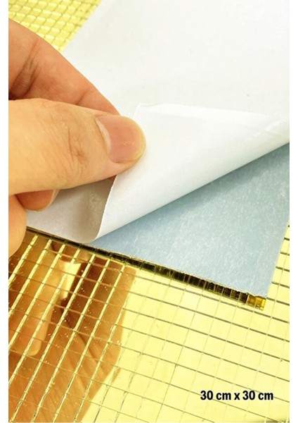 Kare Gold Cam Mozaik Fayans Çıkartmaları El Işi Kare Cam Fayans Kendinden Yapışkanl Aynalı