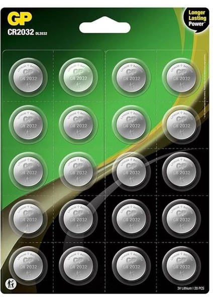 GP CR2032 DL2032 Lityum 20'li Para Pil (GP CR2032-2CAI20)