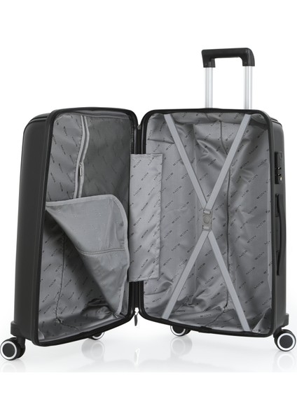 Polipropilen 3'lü Valiz Seti Büyük & Kabin & Makyaj V305