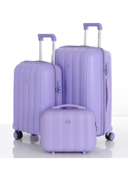 Polipropilen 3'lü Valiz Seti Orta & Kabin & Makyaj V305