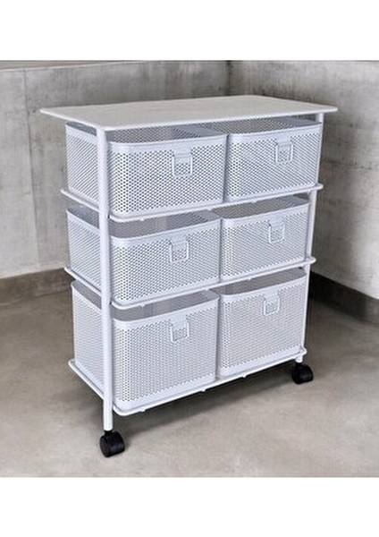 3 Katlı 6 Bölmeli Beyaz Sebzelik Mutfak İçin Dayanıklı Organizatör fiyatları