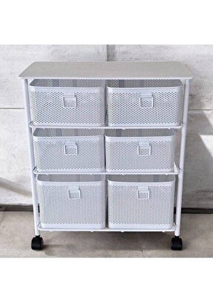 3 Katlı 6 Bölmeli Beyaz Sebzelik Mutfak İçin Dayanıklı Organizatör fırsatları
