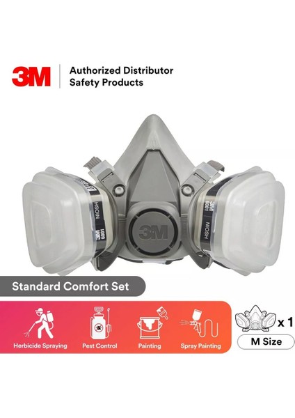 Orta Boy Gaz, Buhar ve Boya Maskesi – Çift Filtreli, Partikül ve Zararlı Buharlara Karşı Etkili Koruma, 1 Paket fiyatları